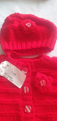 Hand knitted children red - children’s,