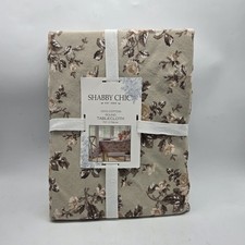 70" Round Floral Shabby Chic Tablecloth Brown 100% Cotton Fabric
