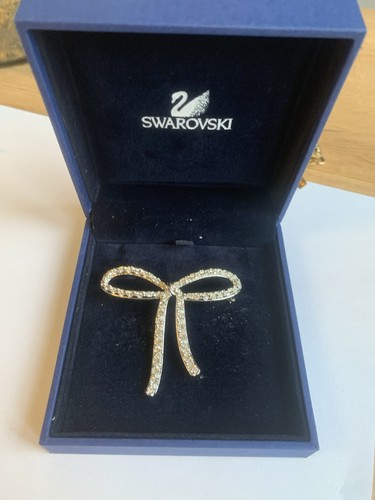 Swarovski diamanté bow - swarovski, brooch