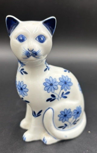 Vintage blue white hand - ,