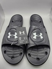 Under Armour Locker IV Slider Adults Sliders Mens Slip On Black Size UK 16 