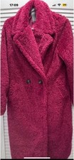 Beautiful Raspberry Pink Soft Chenille Teddy Coat. Size 12. Excellent Condition.