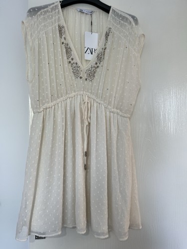 Bnwt zara cream embellished - bnwt,
