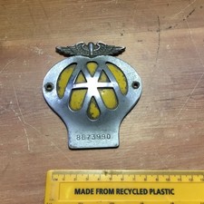 Vintage Old Antique Retro Silver Metal AA Badge car Classic Car Emblem #d2