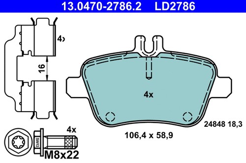 Rear brake pad set - rear,