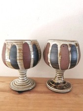 Pair Briglin Pottery Goblets