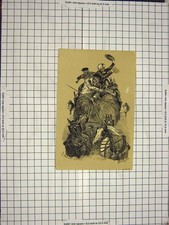 Original Old Antique Print