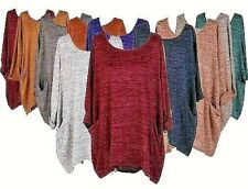 Q89 Womens Ladies Italian Front Pocket Lagenlook Top Winter Tunic in Plus Size