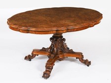Antique burr walnut oval tilt - walnut,