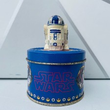 VTG Star Wars R2-D2 Jelly Shape Candy Tin Box with Collectible Star Wars Tazos