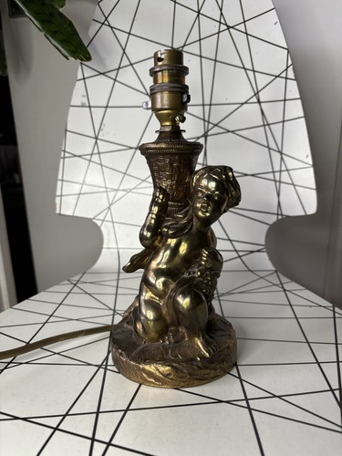 Vintage metal cherub light - metal,