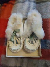 Vintage Childs Baby Leather Shoes Moccasins