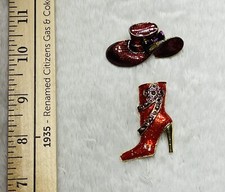 Gold Tone Red Hat Society