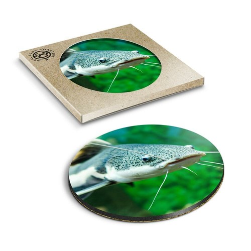 Boxed round coasters red - x,