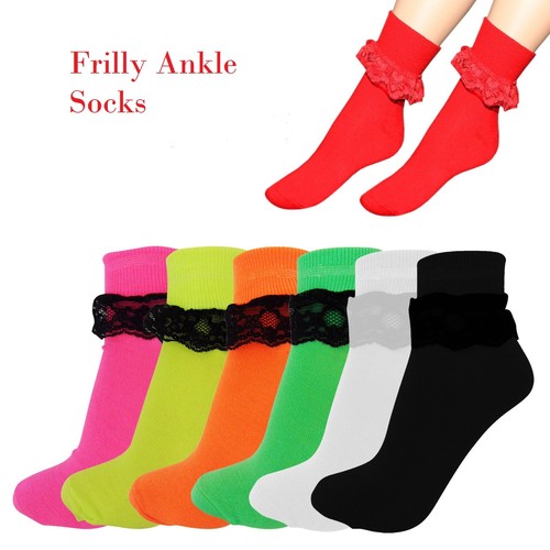 New ladies frilly ankle socks - ladies,