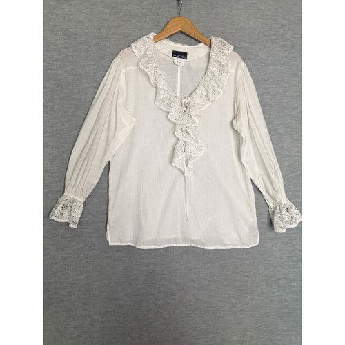 Vintage white ruffle edwardian - white,
