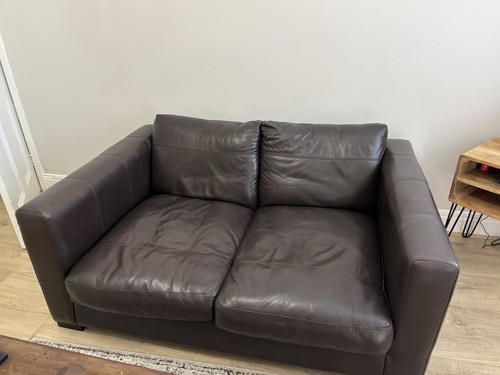 Brown leather seater sofa - brown,