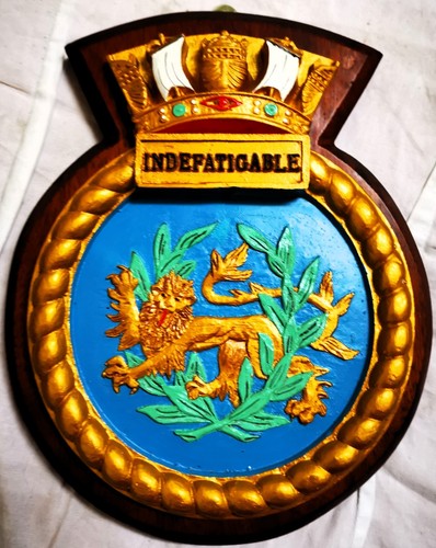 Hms indefatigable ship badge - indefatigable,