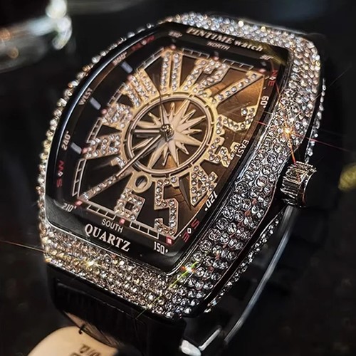Men iced bling rapper - bling, leather