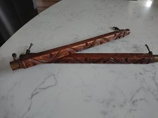 Vintage Carved Wood And Brass