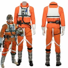 Star Wars Luke Skywalker Pilot Cosplay Costume Halloween（NO Boots helmet）