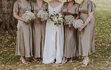 Sage Green Ghost Midi Bridesmaid Dress