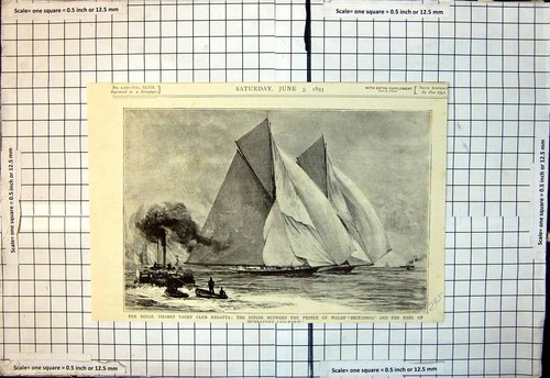 Old print royal thames yacht - old,