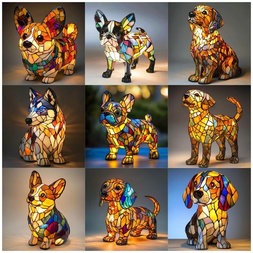 Led dog night light resin - dog,