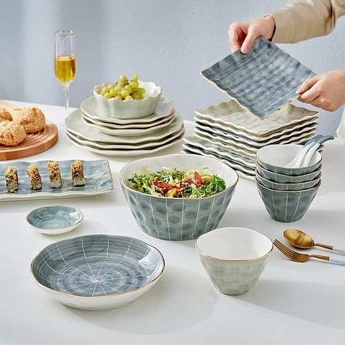 Piece grey ceramic dinner - piece,