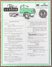 LEADER TRUCKS B6 306 CHALLENGER Australian Single Sheet Specification Undated
