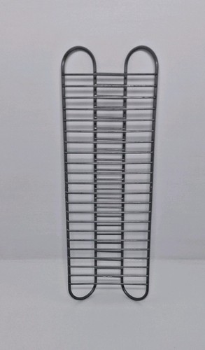 Grey metal rack holds - -, 21