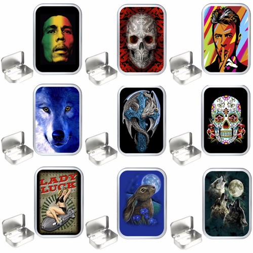 Silver hinged 1oz tobacco - hinged,