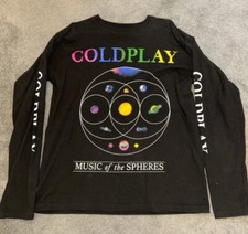 Coldplay Long Sleeve T Shirt Rock Band Merch Music Of The Spheres 2022 Tour Sz L