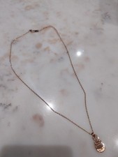 Lucky Cat Maneki Neko Platinum, Rose Gold Plated Steel Pendant Necklace 