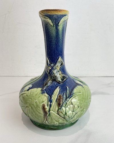 Antique majolica hummingbird - majolica,