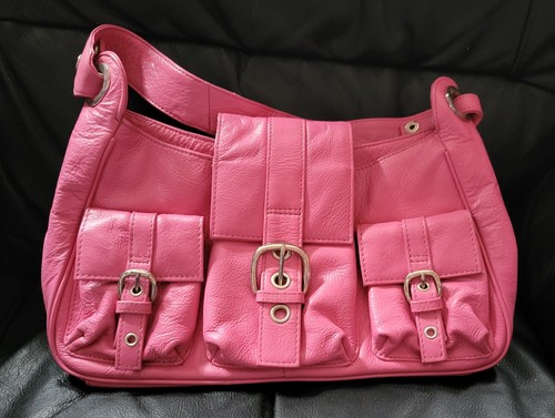 Pink leather bag - leather,