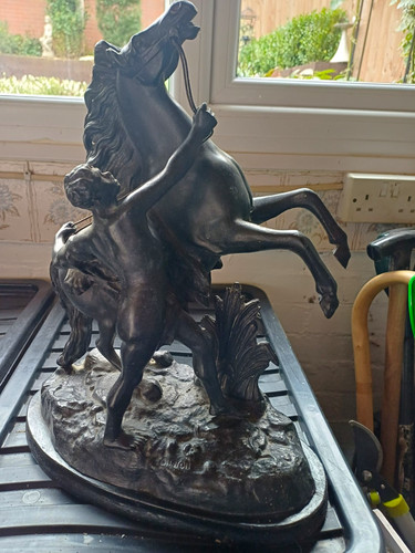 Signed black antique finish - signed,