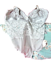 PRIMARK SECRET POSSESSIONS BODY TOP  Strappy Stretchy Cream/Lace UK SIZE 18/20