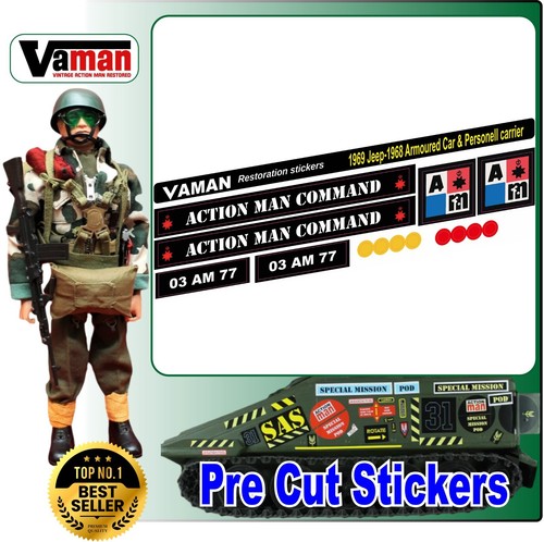 Action man stickers jeep - action, 1969