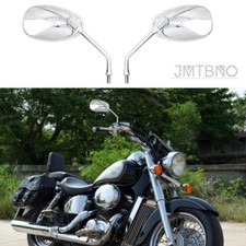 Pair Chrome Motorcycle Rearview Side Mirrors 10mm For Honda Shawdow ACE 700 750