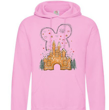 Pink ladies hoodie Gingerbread castle Disney hoodie women's theme park Christmas