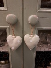 Green Fabric Hanging Hearts