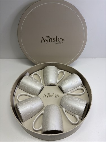 Aynsley silver brocade mugs - aynsley,