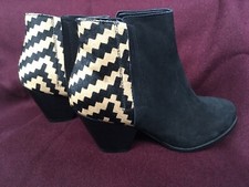 BN Poetic Licence boots 4 suede pony hair Ankle heel Cuban black 37 emo Goth