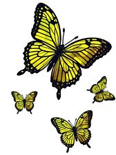 Set of 4 YELLOW Butterflies