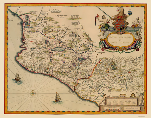 Historic map mexico - map, blaeu