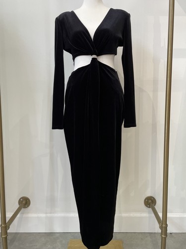 Zara black velvet cut out - velvet, cut-out