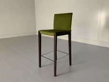 Walter Knoll "Andoo" Bar Stool - In Green Velvet & Walnut