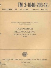 TM3-1040-203-12 Reciprocating Compressor Power Driven M1A1 Repair Maintenance US