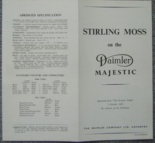 Stirling Moss on Daimler Majestic Period Article Reprint  The Sunday Times 1958